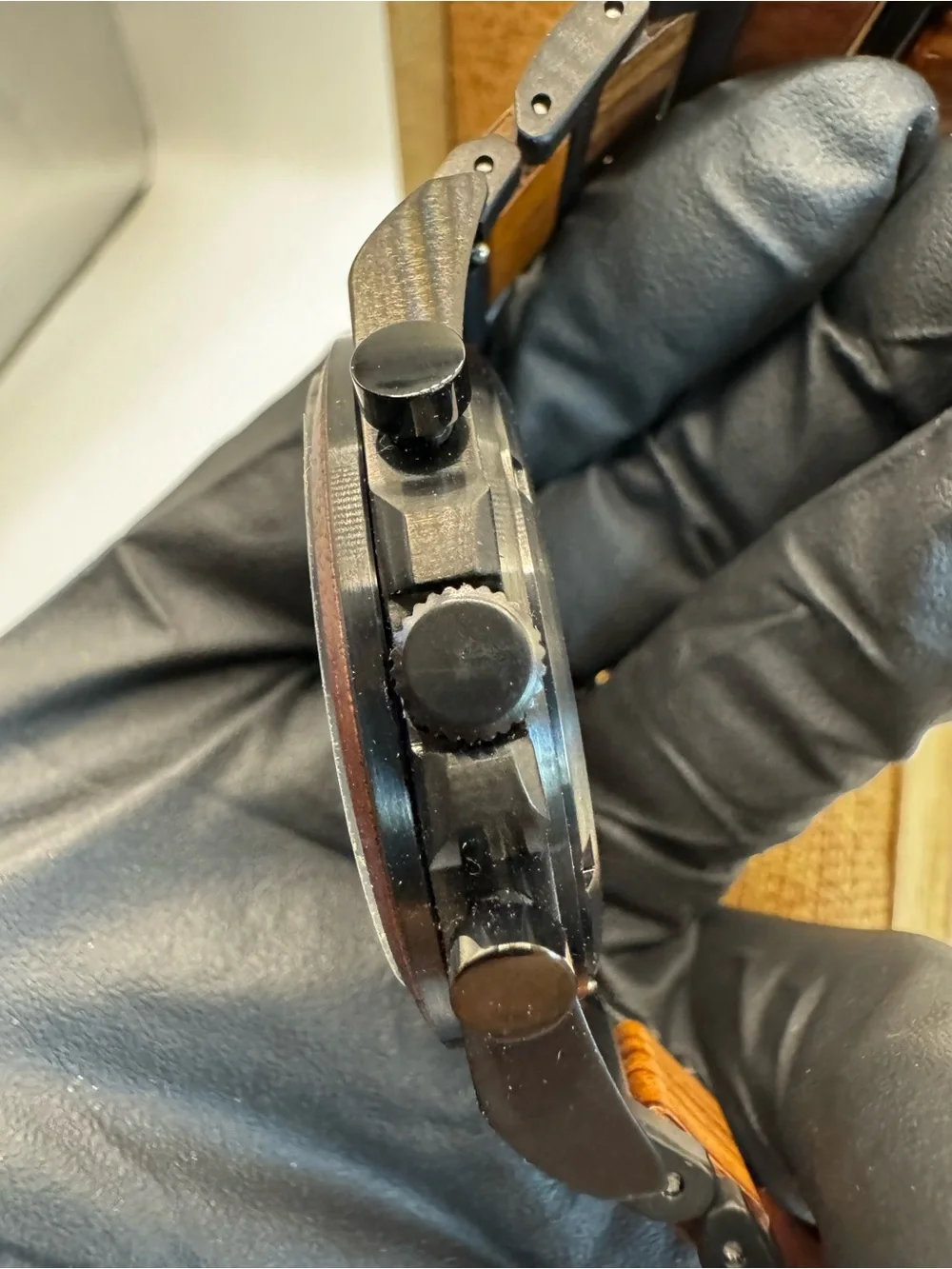 Avantwood Men's Black and Brown Wooden Chronograph Watch